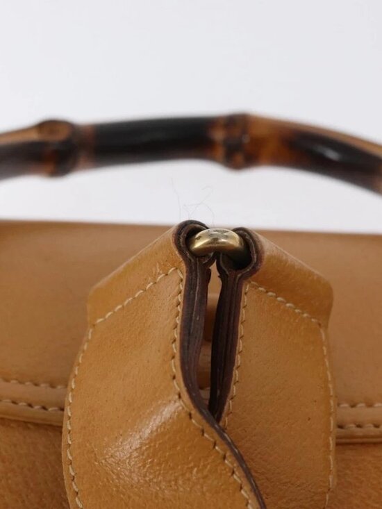 GUCCI Bamboo Backpack Leather Brown Gold main image 14